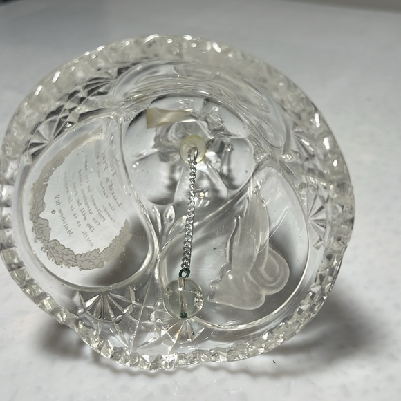 Vintage Full Lead Crystal Bell with Lords Prayer with Tag - Picture 6 of 7